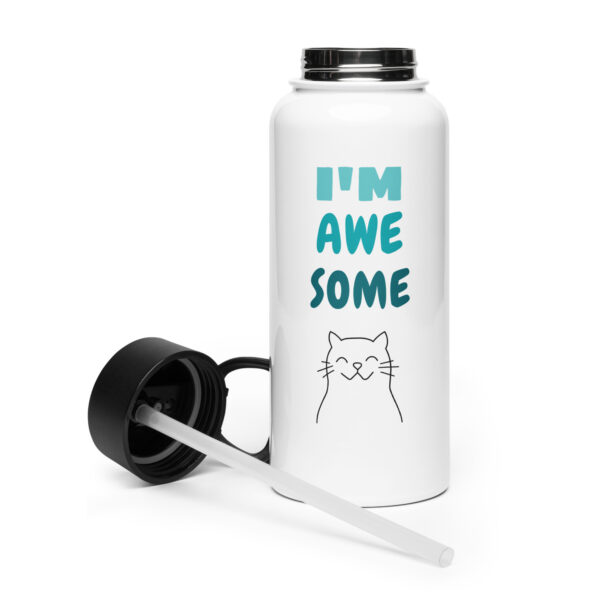 Edelstahl Trinkflasche mit Strohhalm I’m awesome