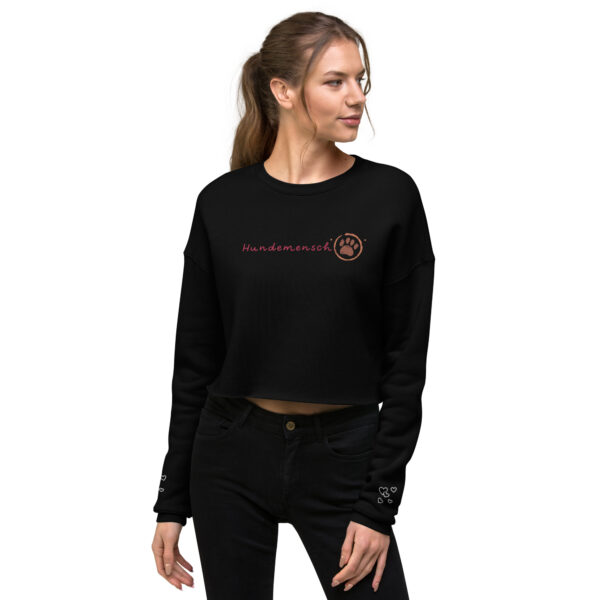 Crop-Pullover Hundemensch mit Herzstickerei an den Handgelenken