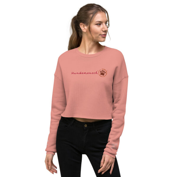 Crop-Pullover Hundemensch mit Herzstickerei an den Handgelenken