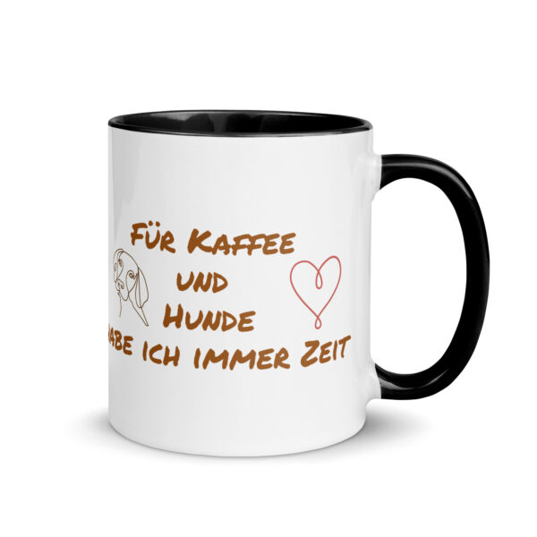 Tasse mit farbiger Innenseite “Für Kaffee und Hunde habe ich immer Zeit”