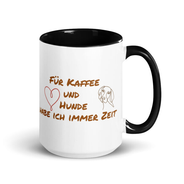 Tasse mit farbiger Innenseite “Für Kaffee und Hunde habe ich immer Zeit”