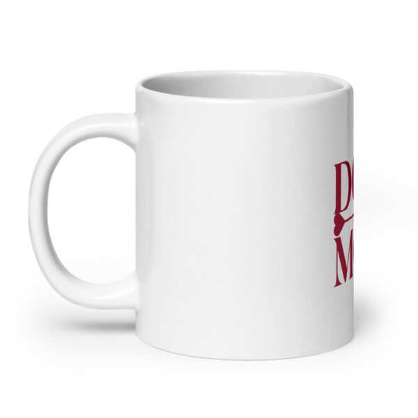 Weiße, glänzende Tasse “Dog Mom”