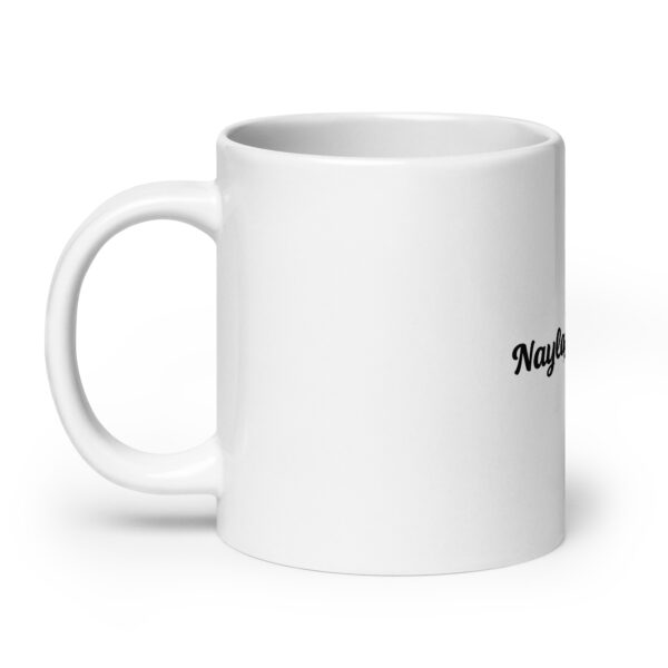 Weiße, glänzende Tasse “High Five” personalisiert